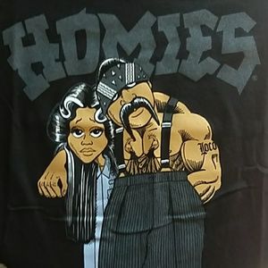David Gonzalez HOMIES Homiegirls V NECK Tee Medium